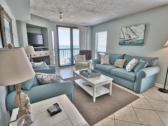 Oceanfront Waterpointe1 907-3b/2b-Sleeps 6-Balcony-WIFI-TV-Pool-Family Friendly